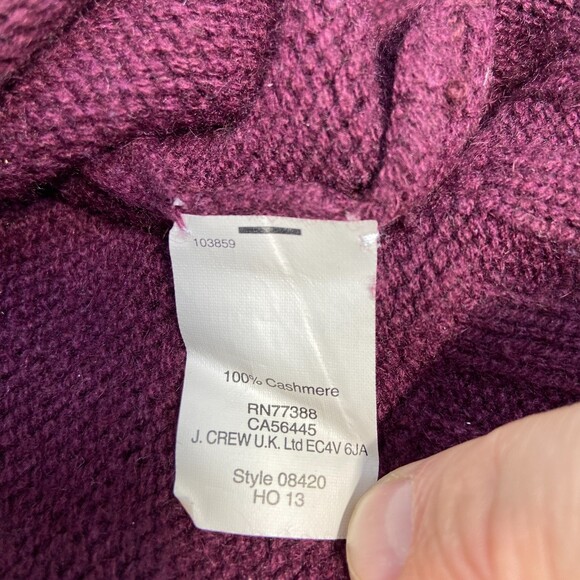 J Crew Collection Italian Cashmere Maroon 3/4 Sleeve Women's Pullover Sweater XS - Picture 4 of 7
